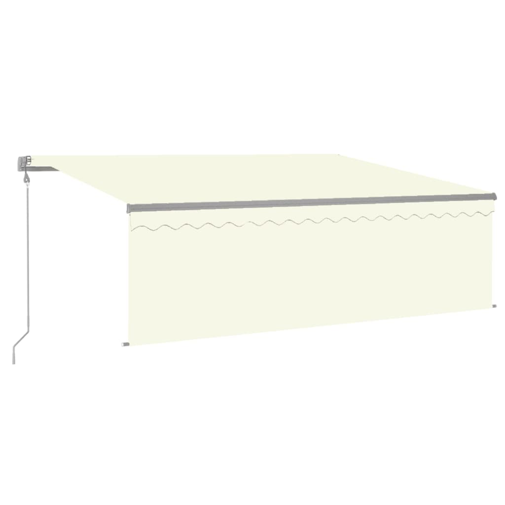 vidaXL Toldo automático persiana LED sensor de viento crema 4,5x3 m