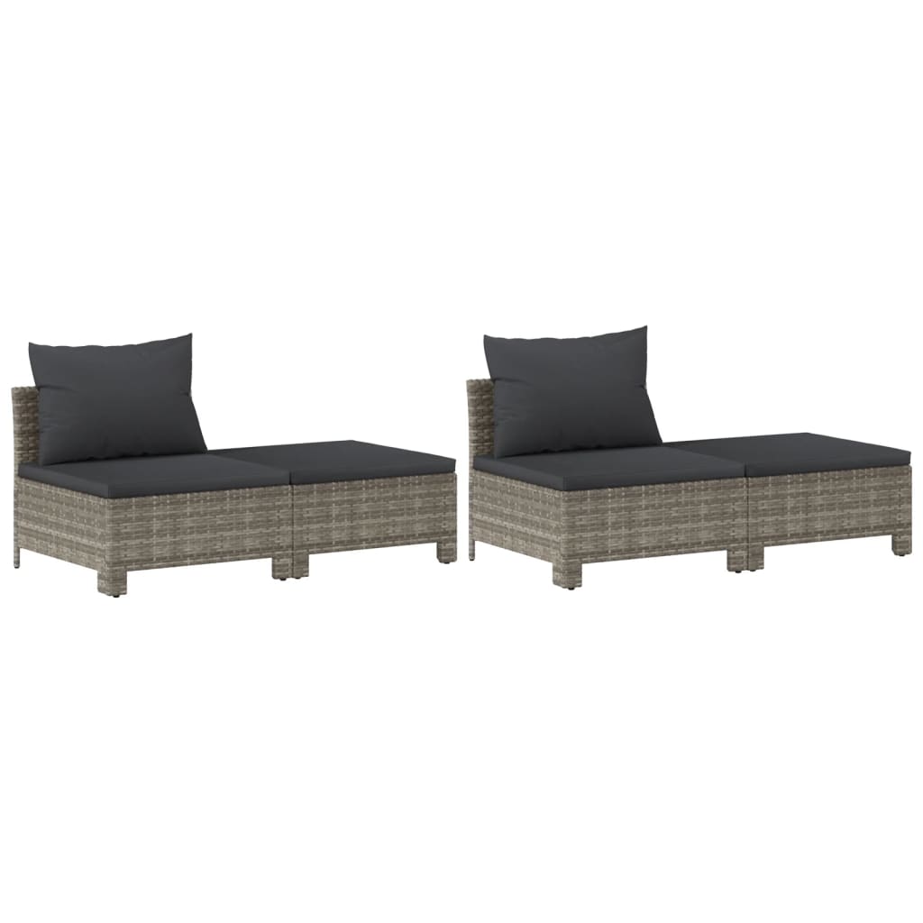 vidaXL Set de muebles de jardín 8 pzas y cojines ratán sintético gris