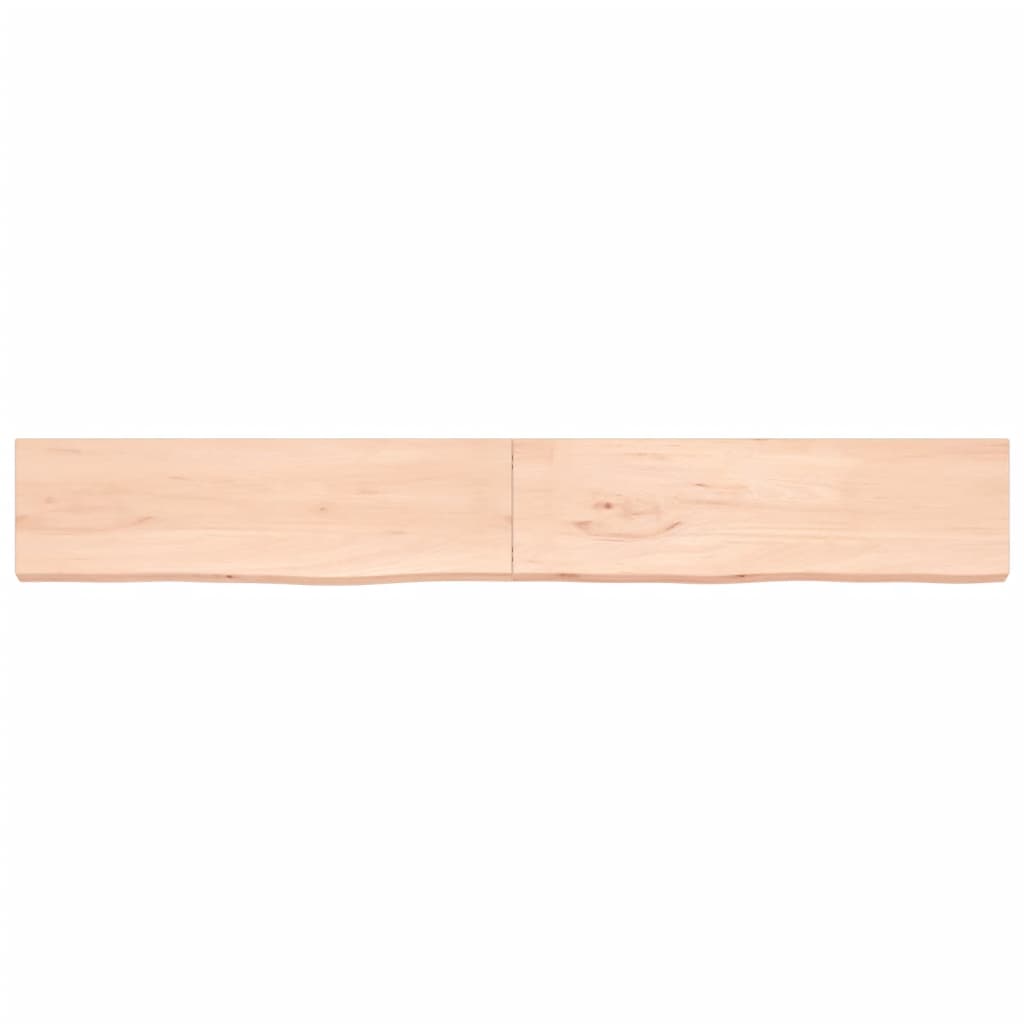 vidaXL Estante de pared madera maciza roble sin tratar 220x30x(2-4) cm