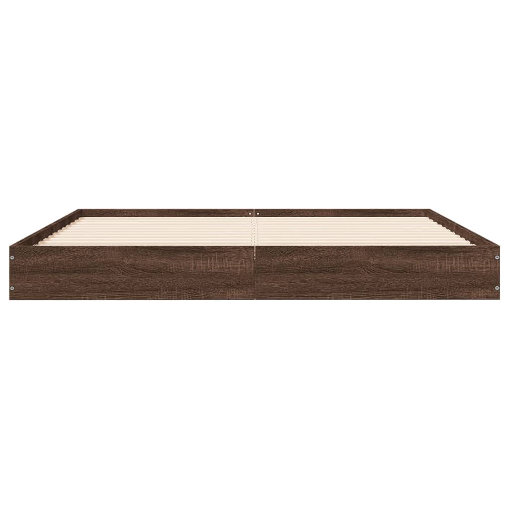 vidaXL Estructura de cama sin colchón madera marrón roble 150x200 cm