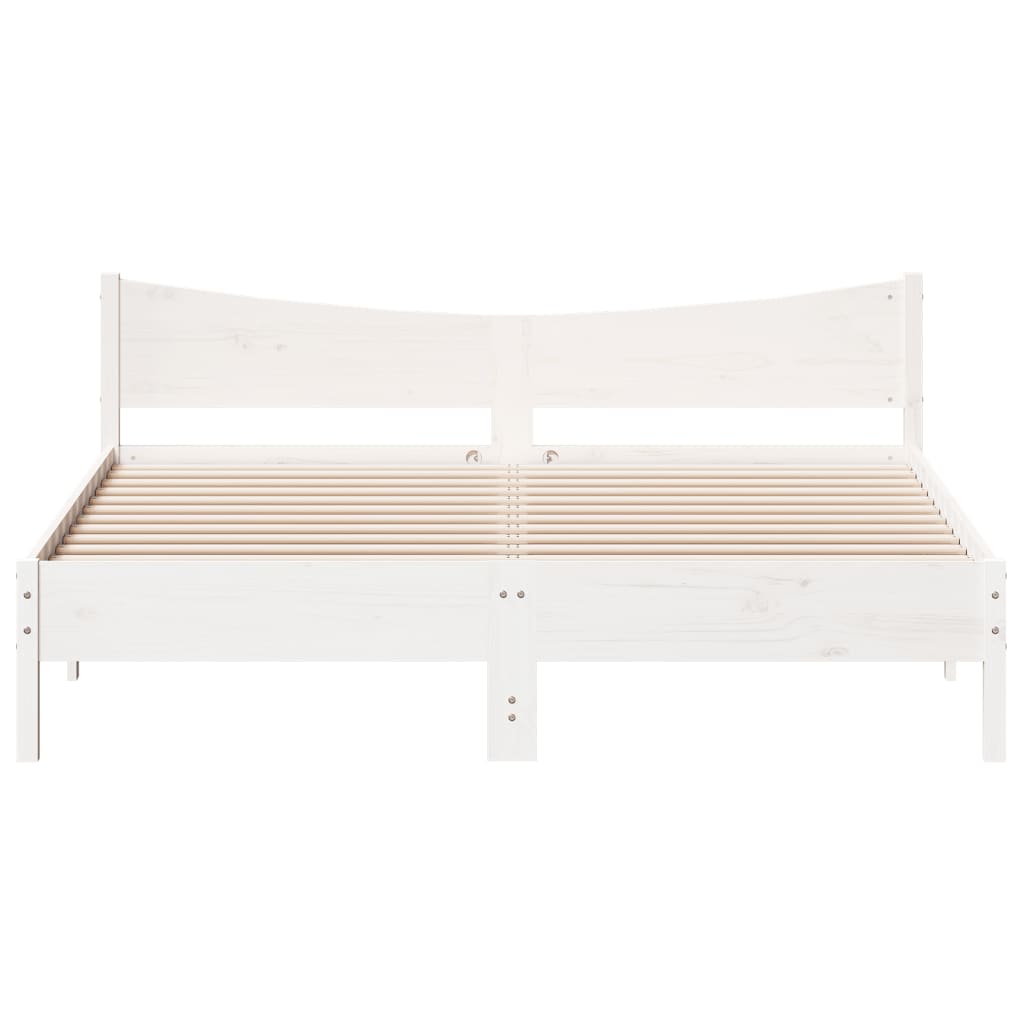 vidaXL Estructura de cama con cabecero madera de pino blanco 200x200cm