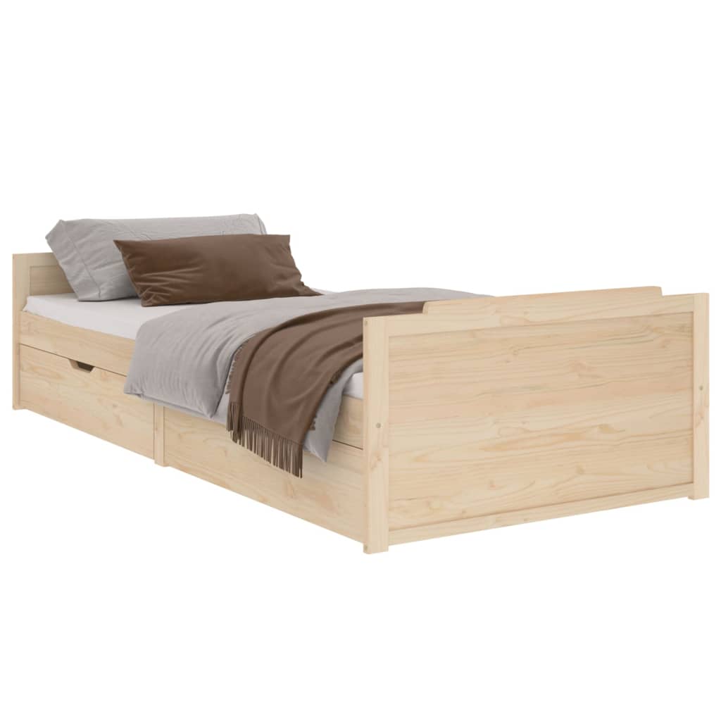 vidaXL Estructura de cama sin colchón madera maciza de pino 90x200 cm