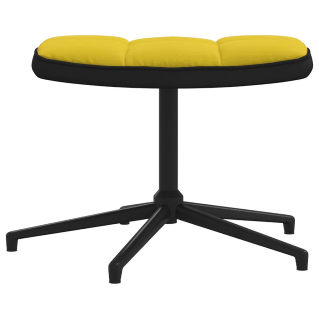 vidaXL Sillón de relax con reposapiés terciopelo PVC amarillo mostaza