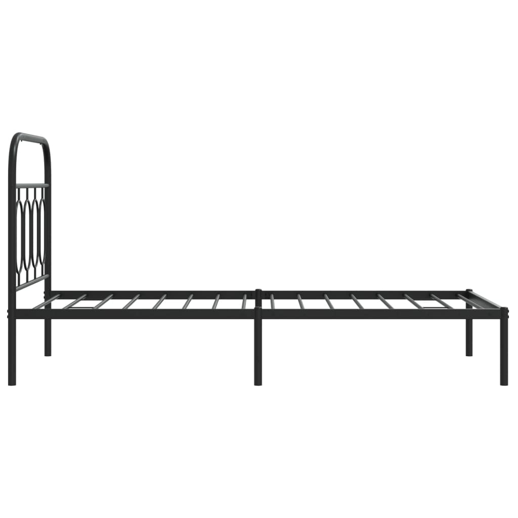 vidaXL Estructura cama sin colchón con cabecero metal negro 90x190 cm