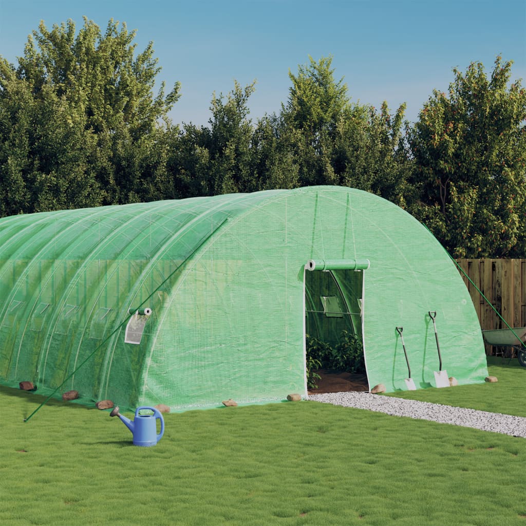 vidaXL Invernadero con estructura de acero verde 84 m² 14x6x2,85 m