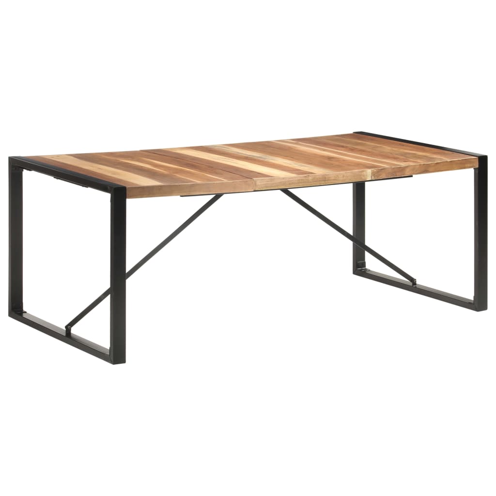 vidaXL Mesa de comedor madera maciza con acabado sheesham 200x100x75cm