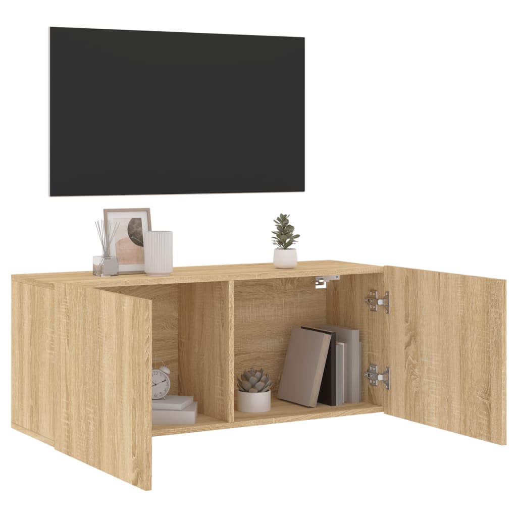 vidaXL Mueble para TV de pared roble Sonoma 100x30x41 cm