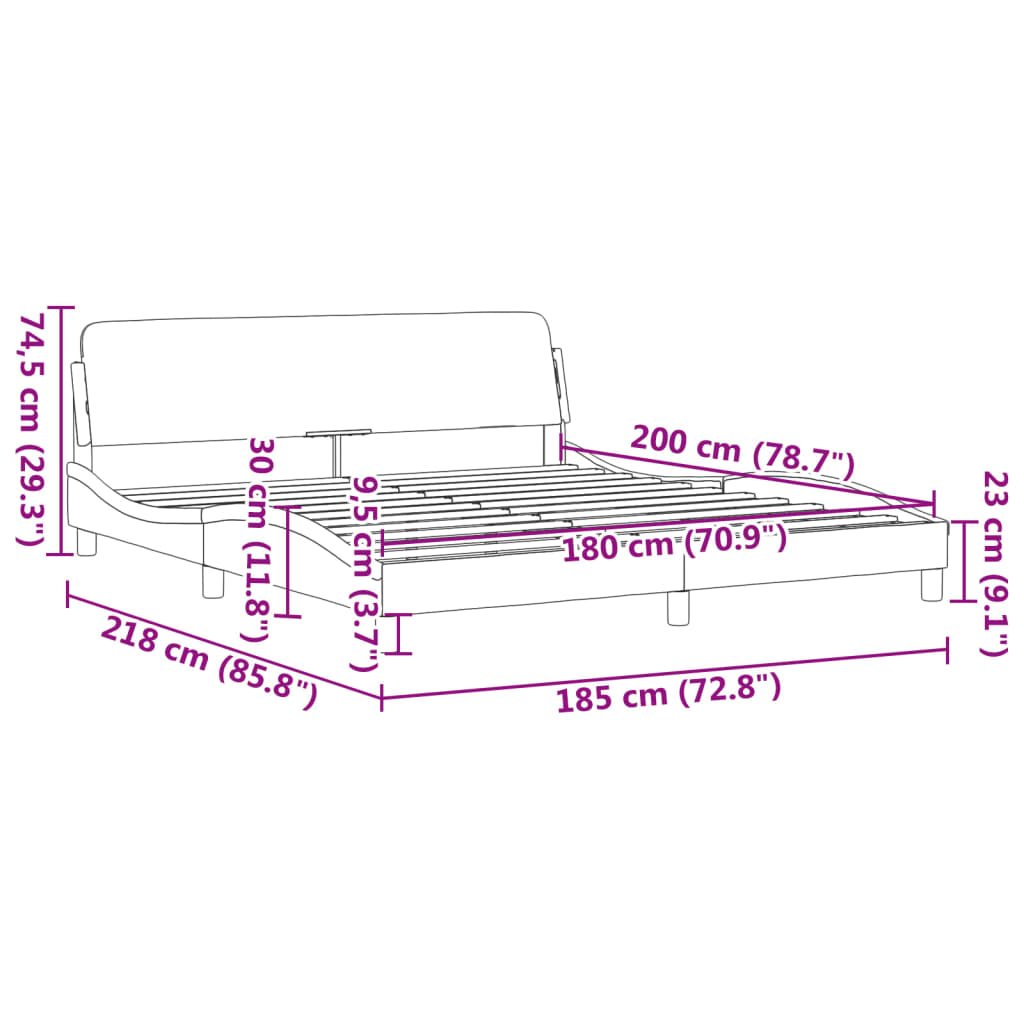 vidaXL Estructura cama con cabecero terciopelo verde oscuro 180x200 cm