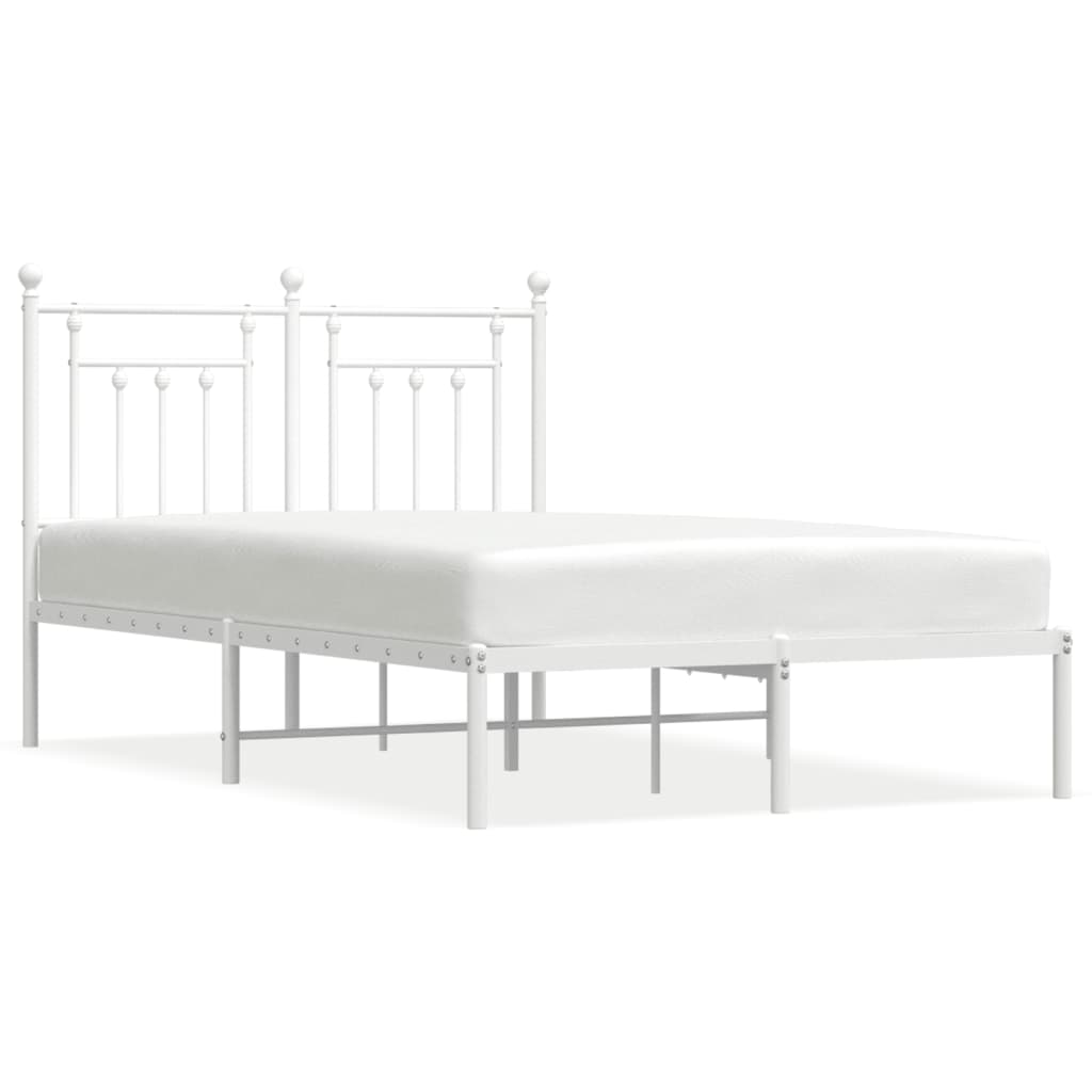 vidaXL Estructura cama sin colchón con cabecero metal blanco 120x190cm