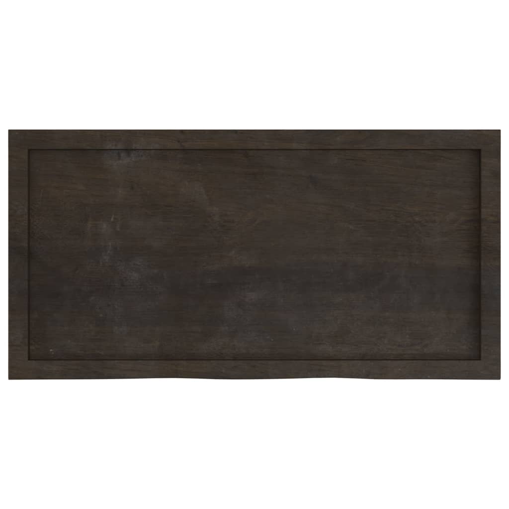 vidaXL Tablero mesa madera roble tratada marrón oscuro 100x50x(2-4) cm