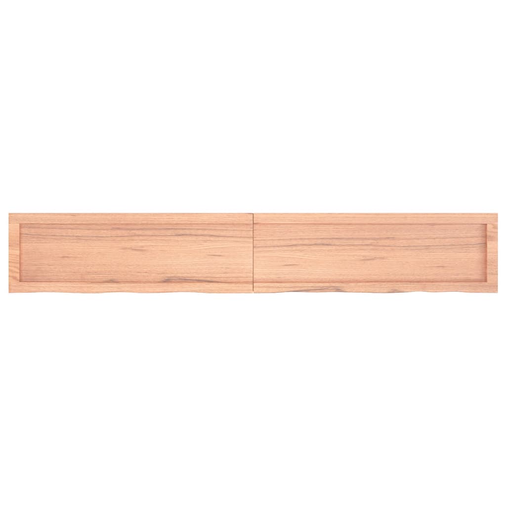 vidaXL Encimera baño madera maciza tratada marrón claro 180x30x(2-4)cm