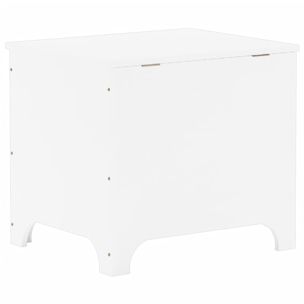 vidaXL Caja de almacenaje y tapa RANA madera maciza blanca 60x49x54 cm