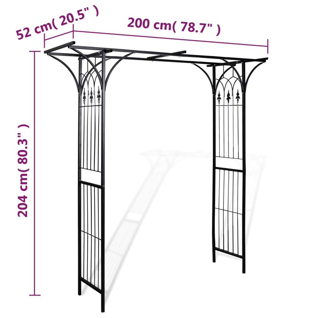 vidaXL Arco de jardín 200x52x204 cm