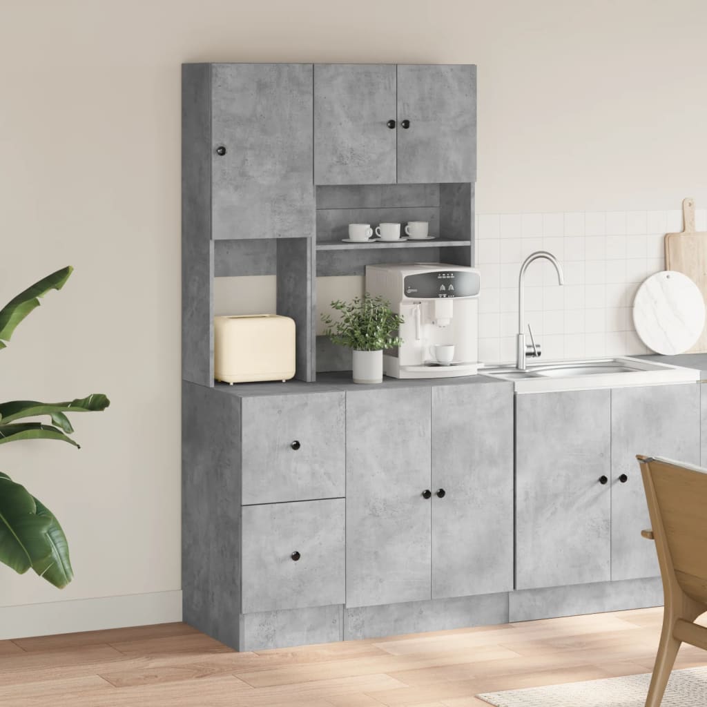 vidaXL Mueble de cocina madera ingeniería gris hormigón 95x50x180 cm