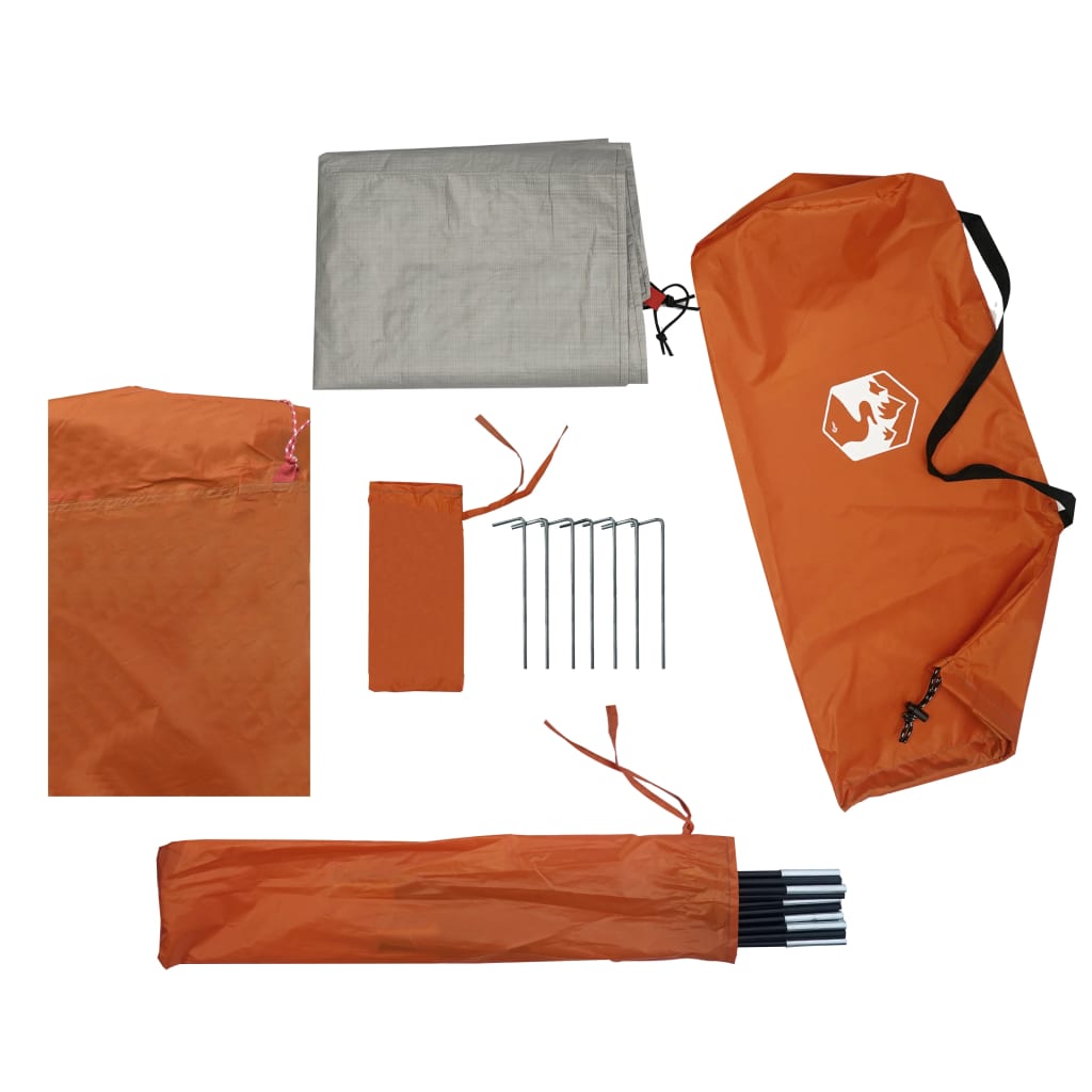 vidaXL Tienda de campaña iglú para 2 personas impermeable naranja