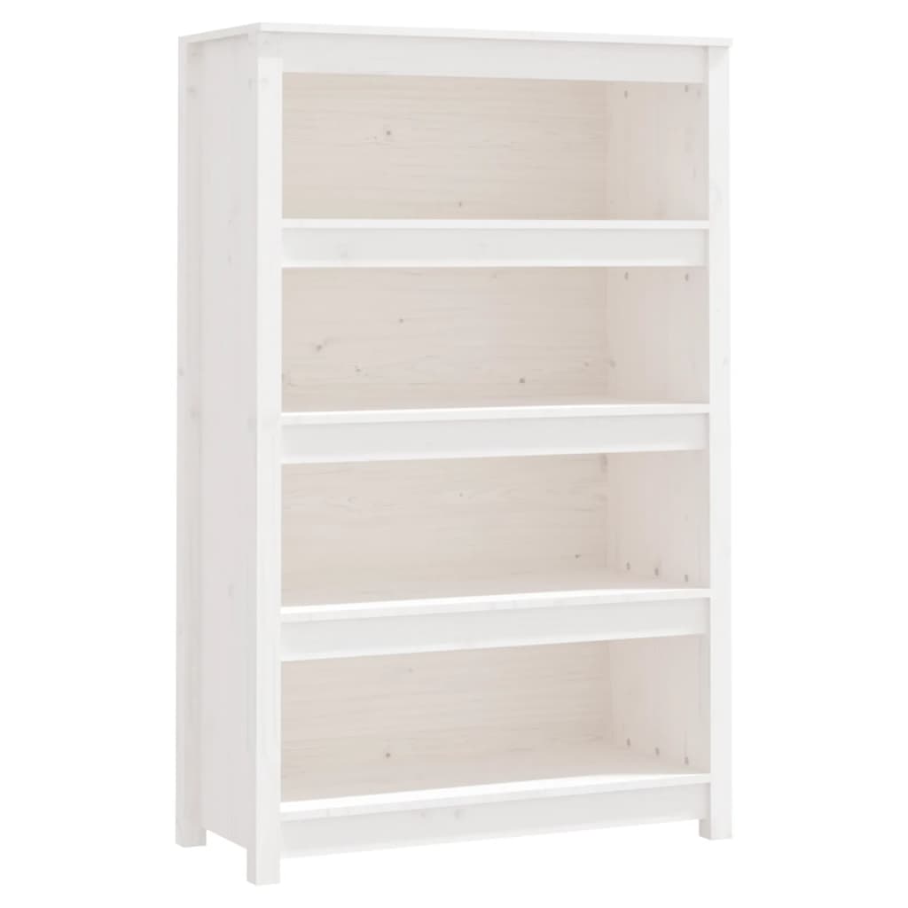 vidaXL Estantería madera maciza de pino blanca 80x35x126 cm