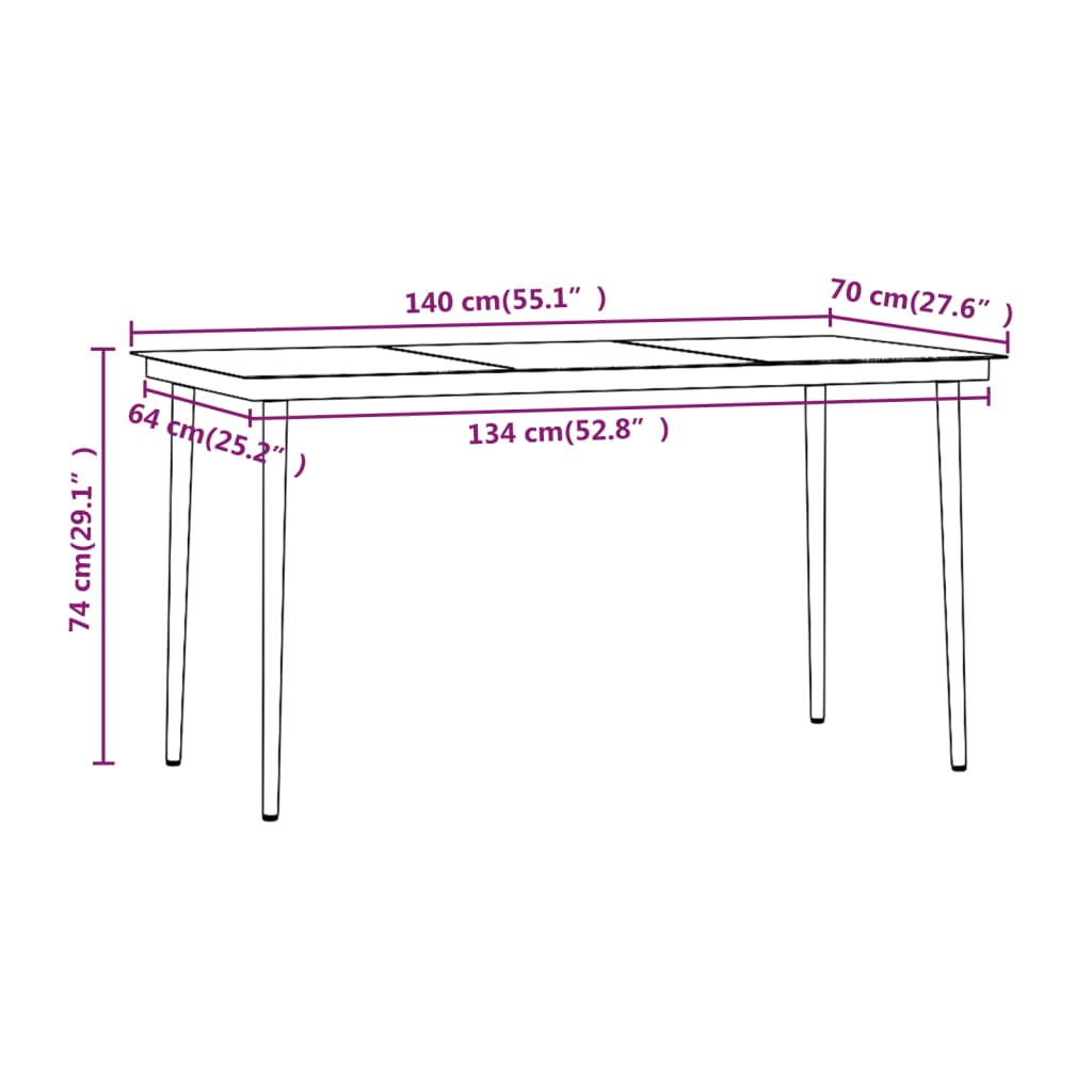 vidaXL Juego de comedor de jardín 5 piezas con cojines negro