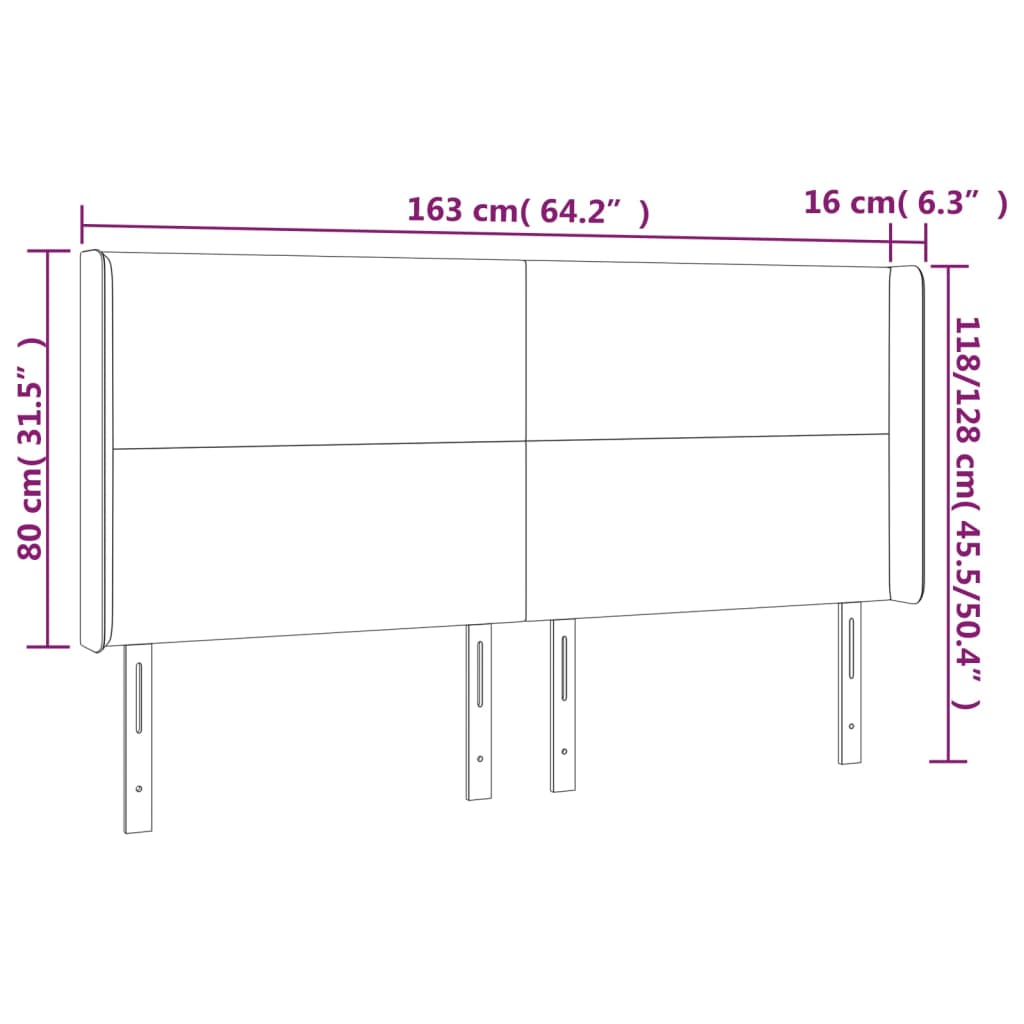 vidaXL Cabecero con LED de tela azul 163x16x118/128 cm