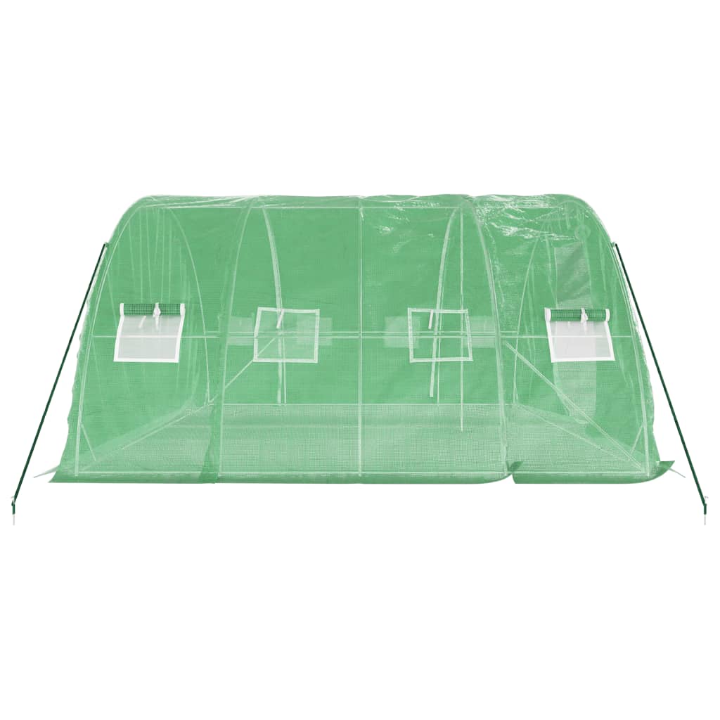 vidaXL Invernadero con estructura de acero verde 20 m² 5x4x2,3 m