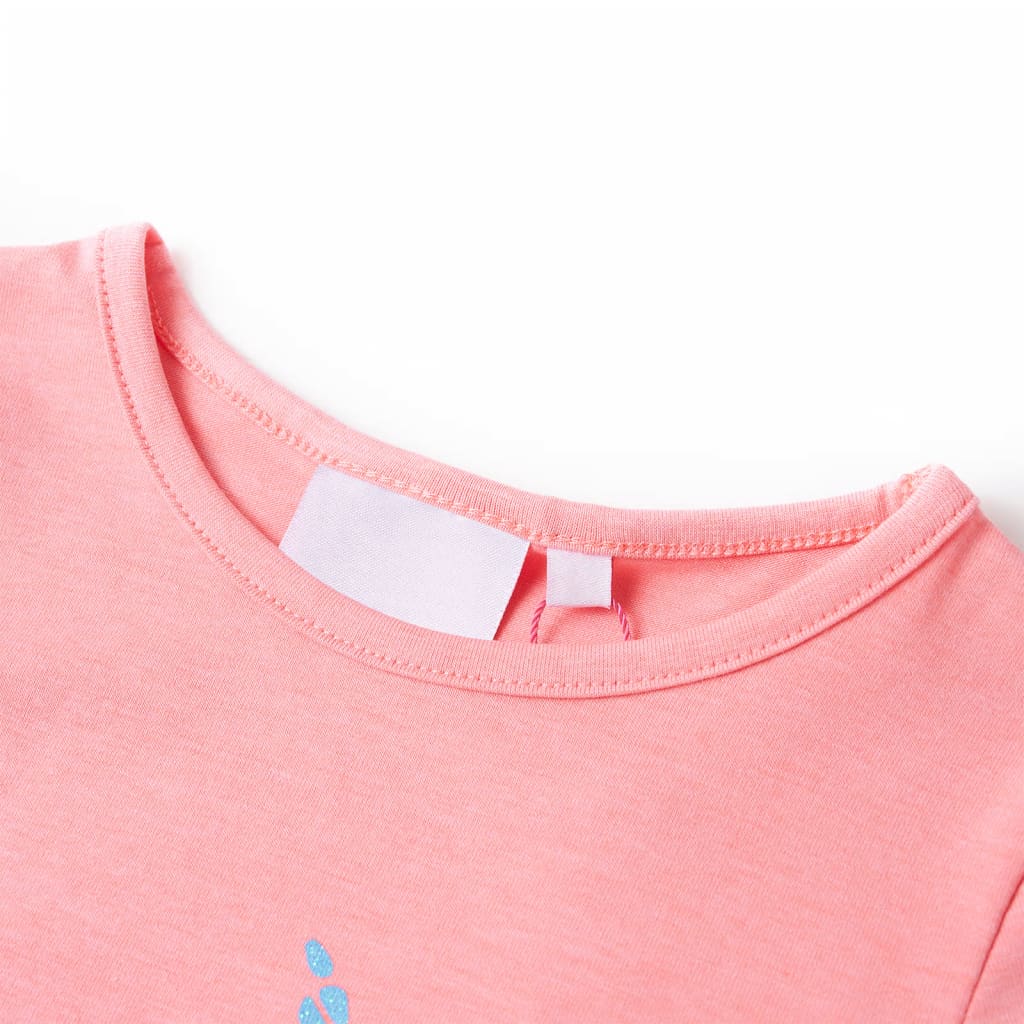 Camiseta infantil rosa chillón 116