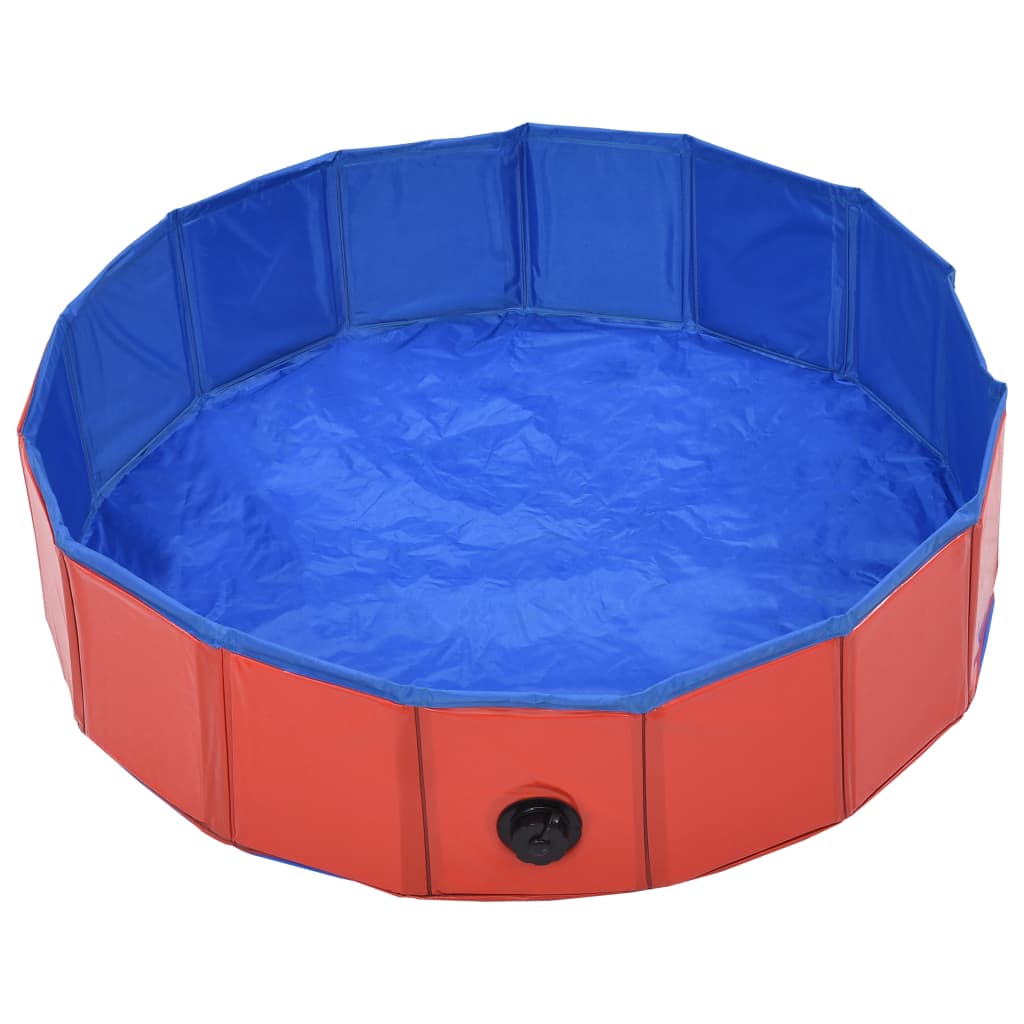 vidaXL Piscina para perros plegable PVC rojo 80x20 cm