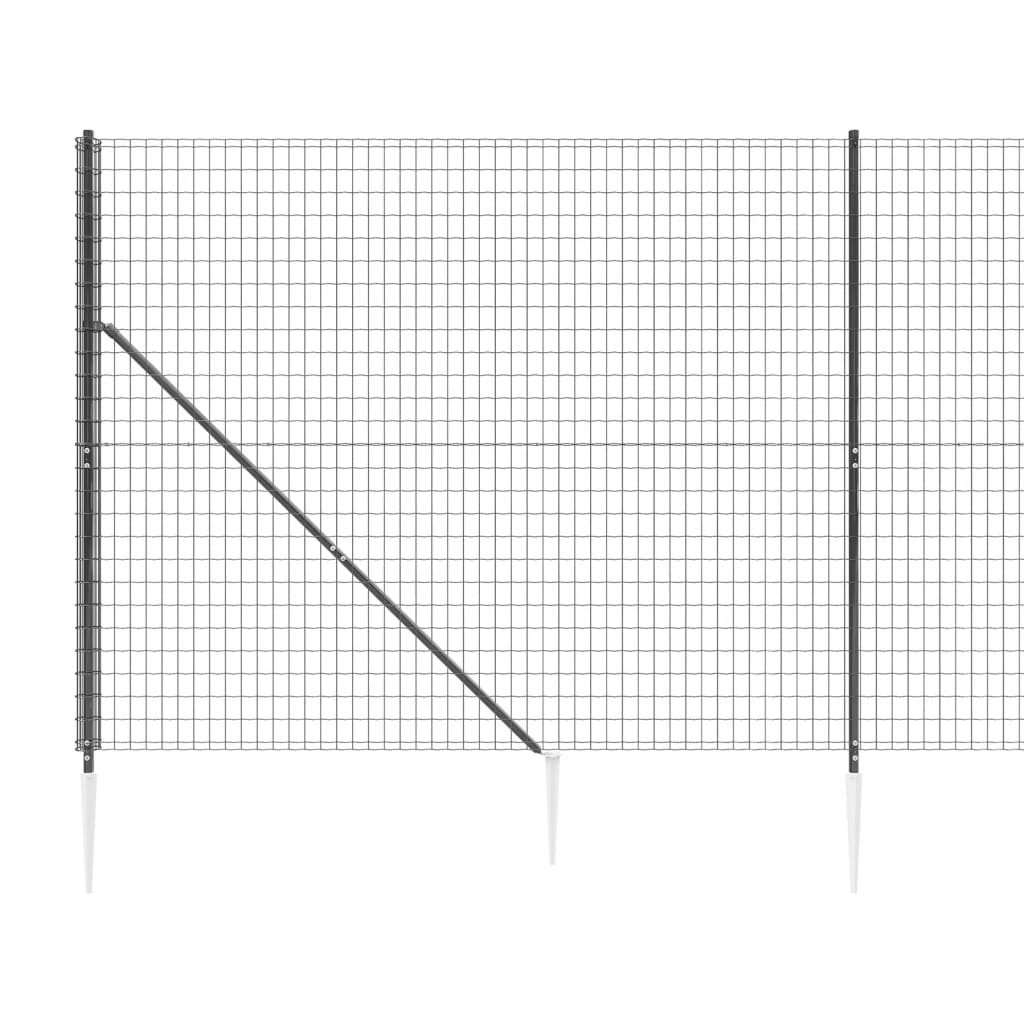 vidaXL Cerca de alambre con pinchos de anclaje gris antracita 1,8x10 m