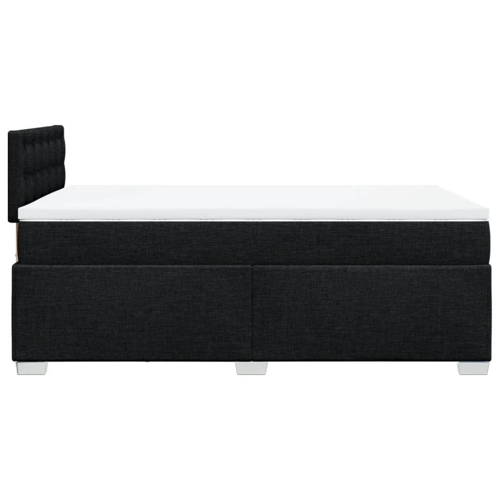 vidaXL Cama box spring con colchón tela negro 120x190 cm