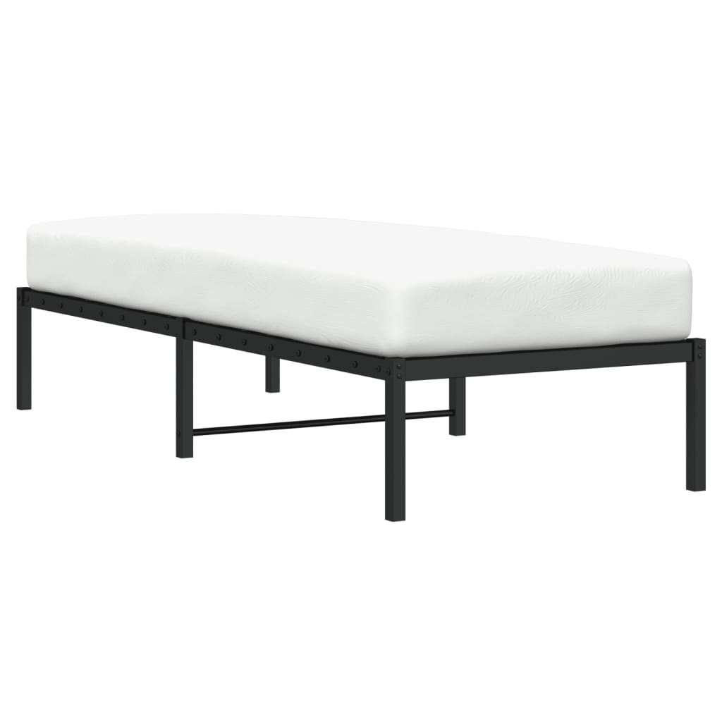 vidaXL Estructura de cama metal negro 75x190 cm