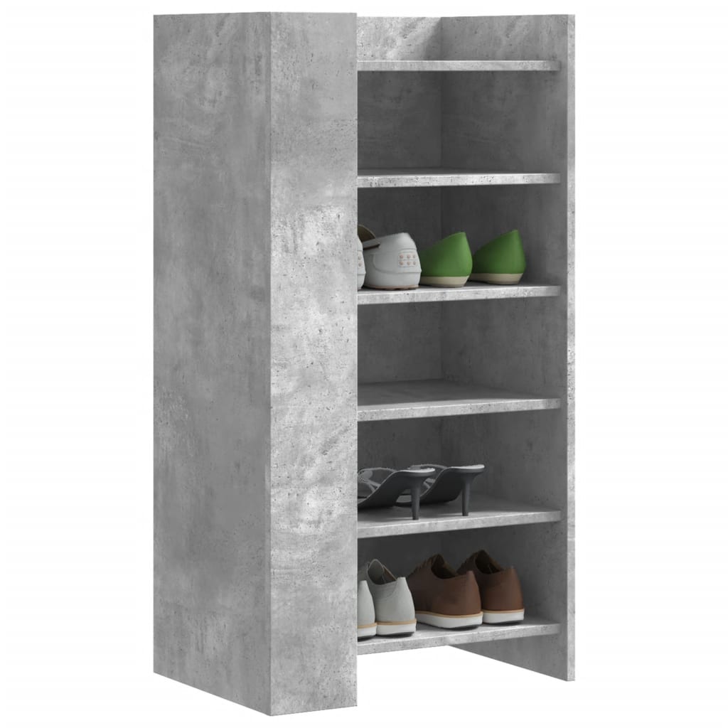 vidaXL Mueble zapatero madera ingeniería gris hormigón 52x37,5x100 cm