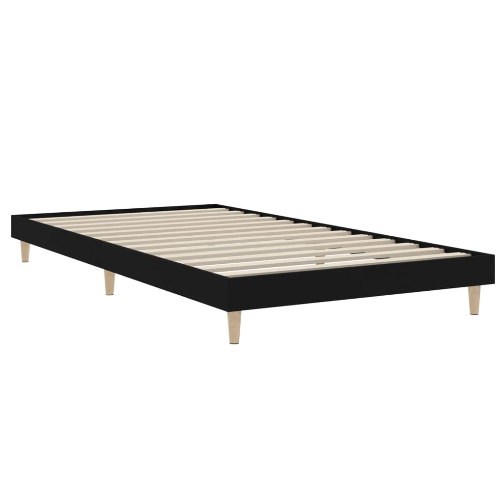 vidaXL Estructura de cama madera de ingeniería negra 90x190 cm