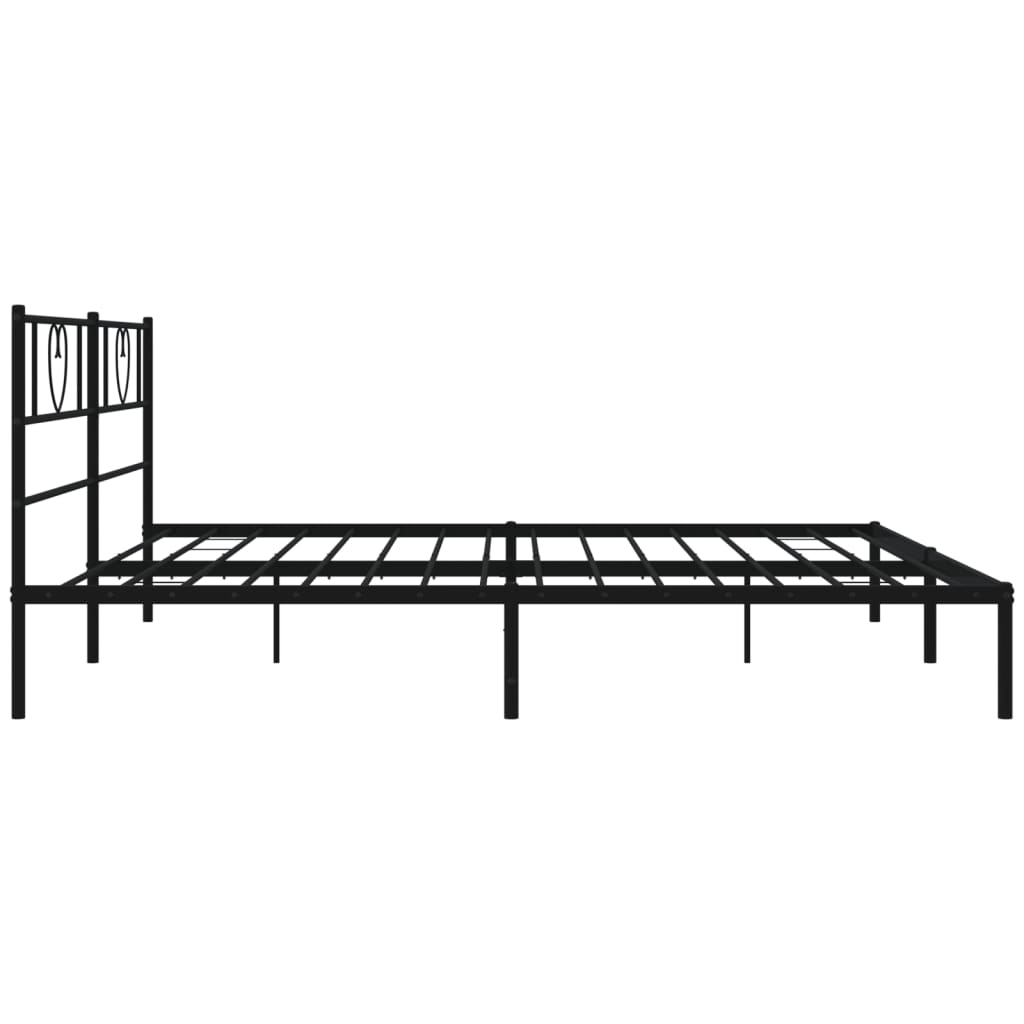 vidaXL Estructura cama sin colchón con cabecero metal negro 193x203 cm