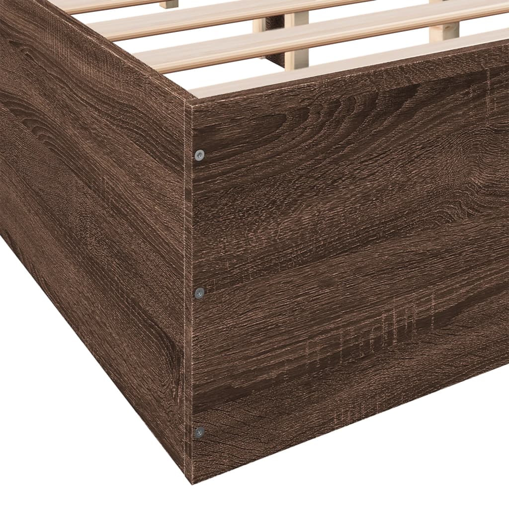 vidaXL Estructura de cama madera de ingeniería marrón roble 120x200 cm