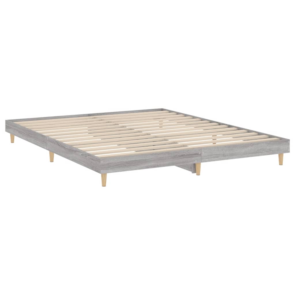 vidaXL Estructura de cama madera de ingeniería gris Sonoma 160x200 cm