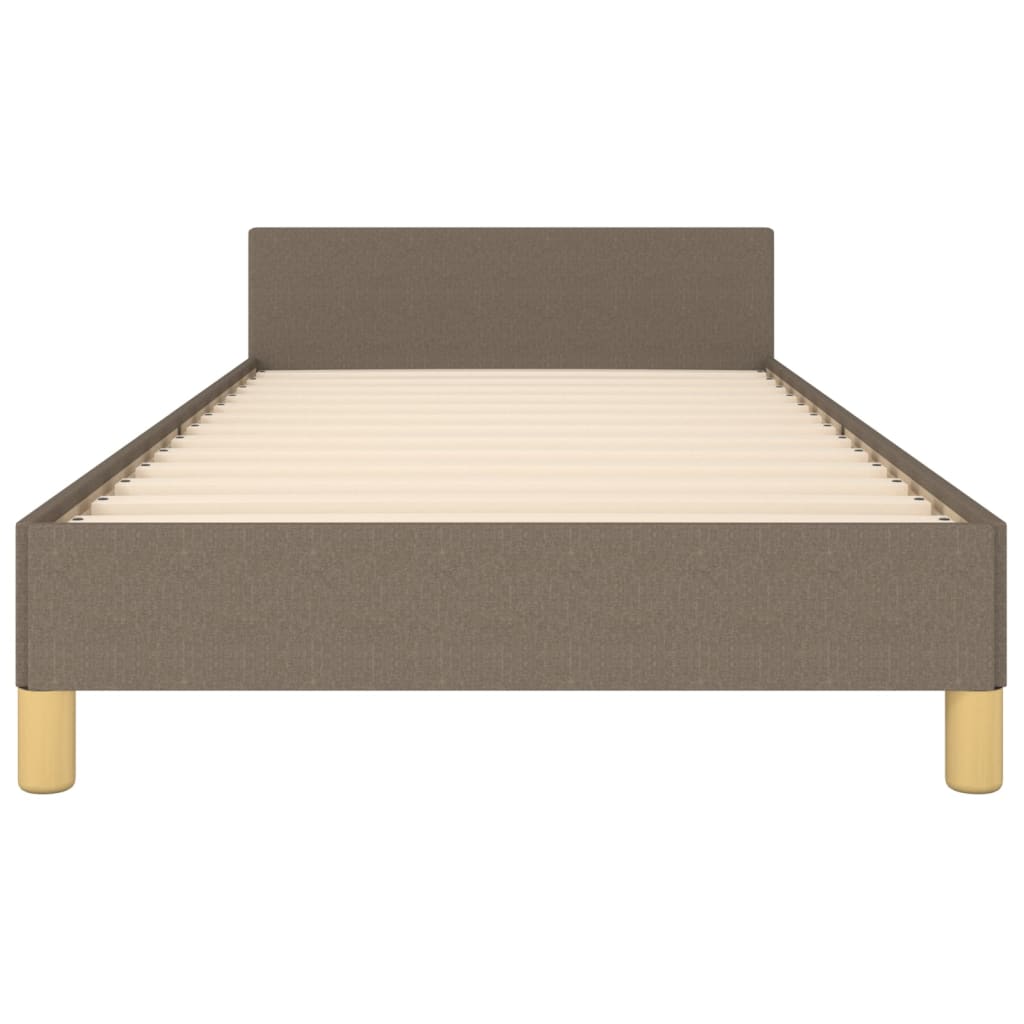 vidaXL Estructura de cama con cabecero de tela gris taupe 90x200 cm