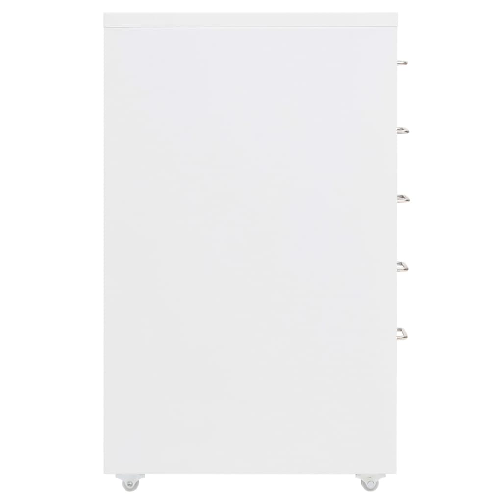 vidaXL Armario archivador móvil metal blanco 28x41x69 cm