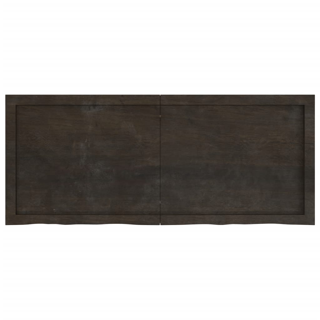 vidaXL Estante pared madera roble tratada marrón oscuro 120x50x(2-4)cm