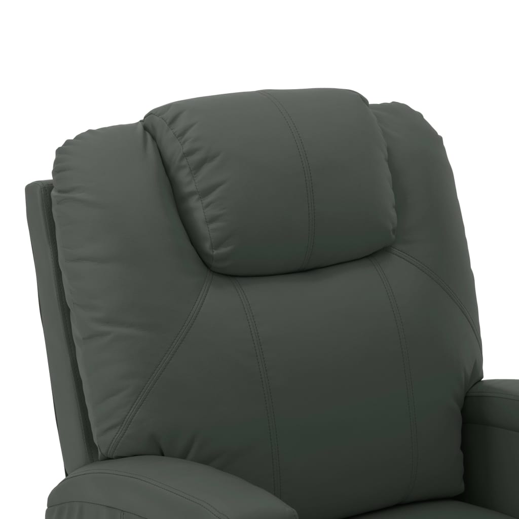 vidaXL Sillón elevable de cuero sintético gris antracita