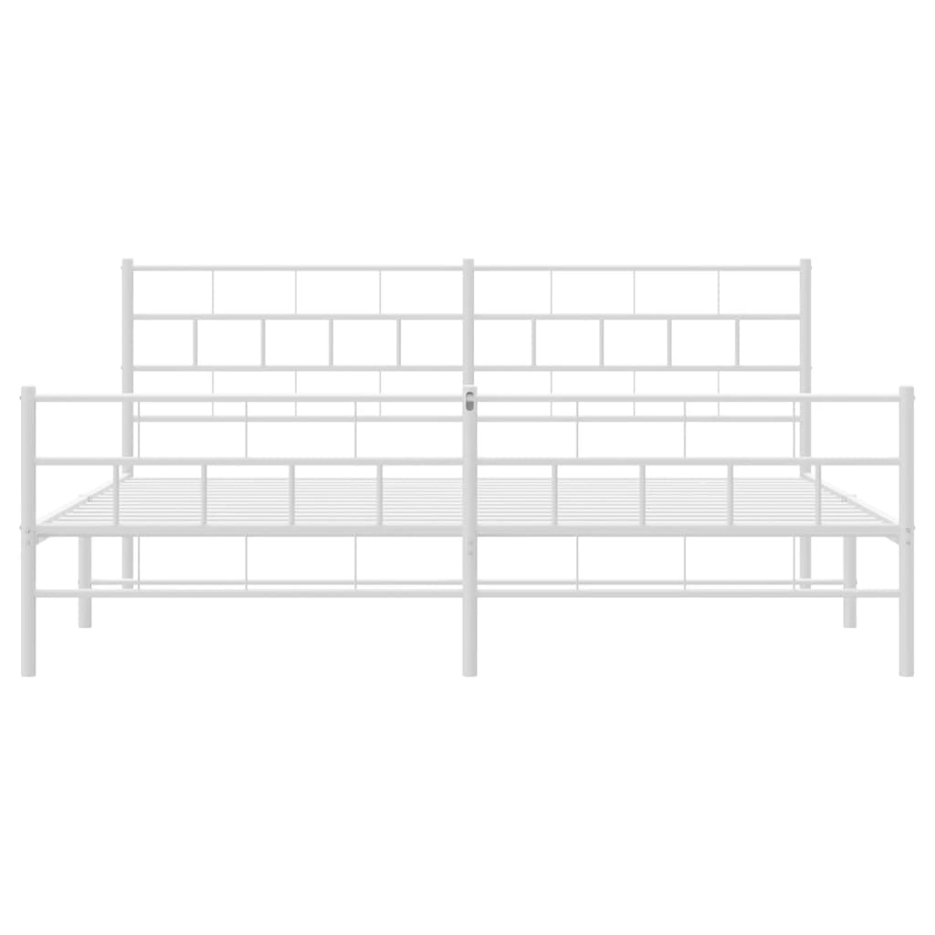 vidaXL Estructura cama sin colchón con estribo metal blanco 193x203 cm