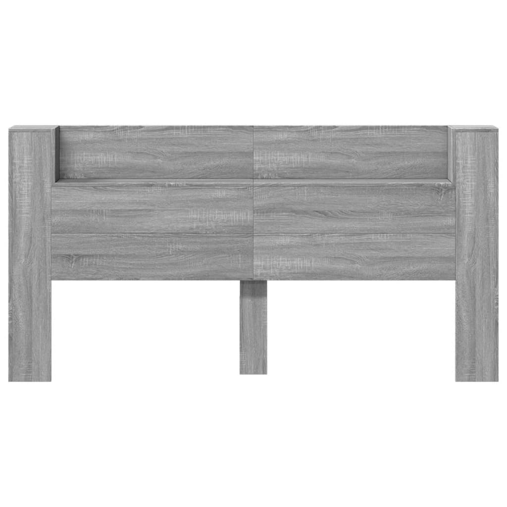 vidaXL Cabecero de cama con LED gris Sonoma 200x16,5x103,5 cm