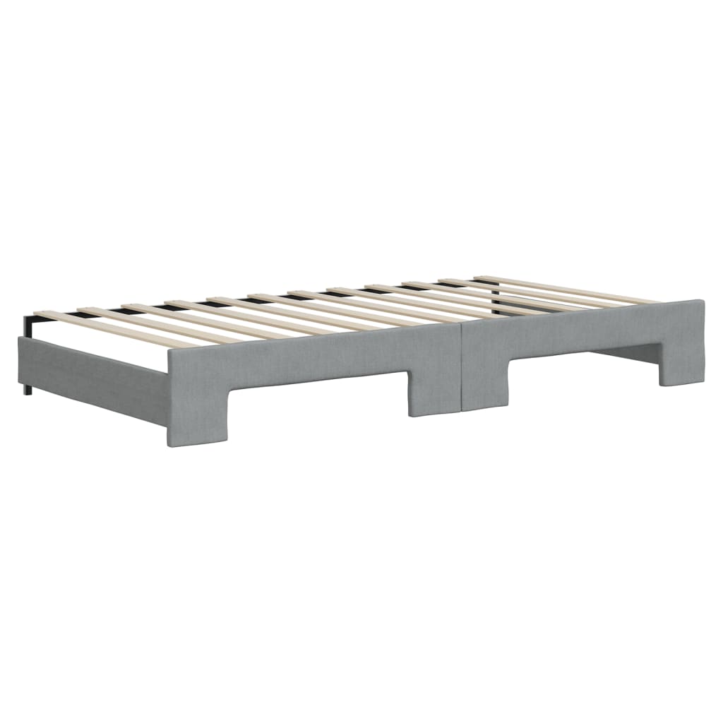 vidaXL Sofá cama nido con cajones tela gris claro 100x200 cm