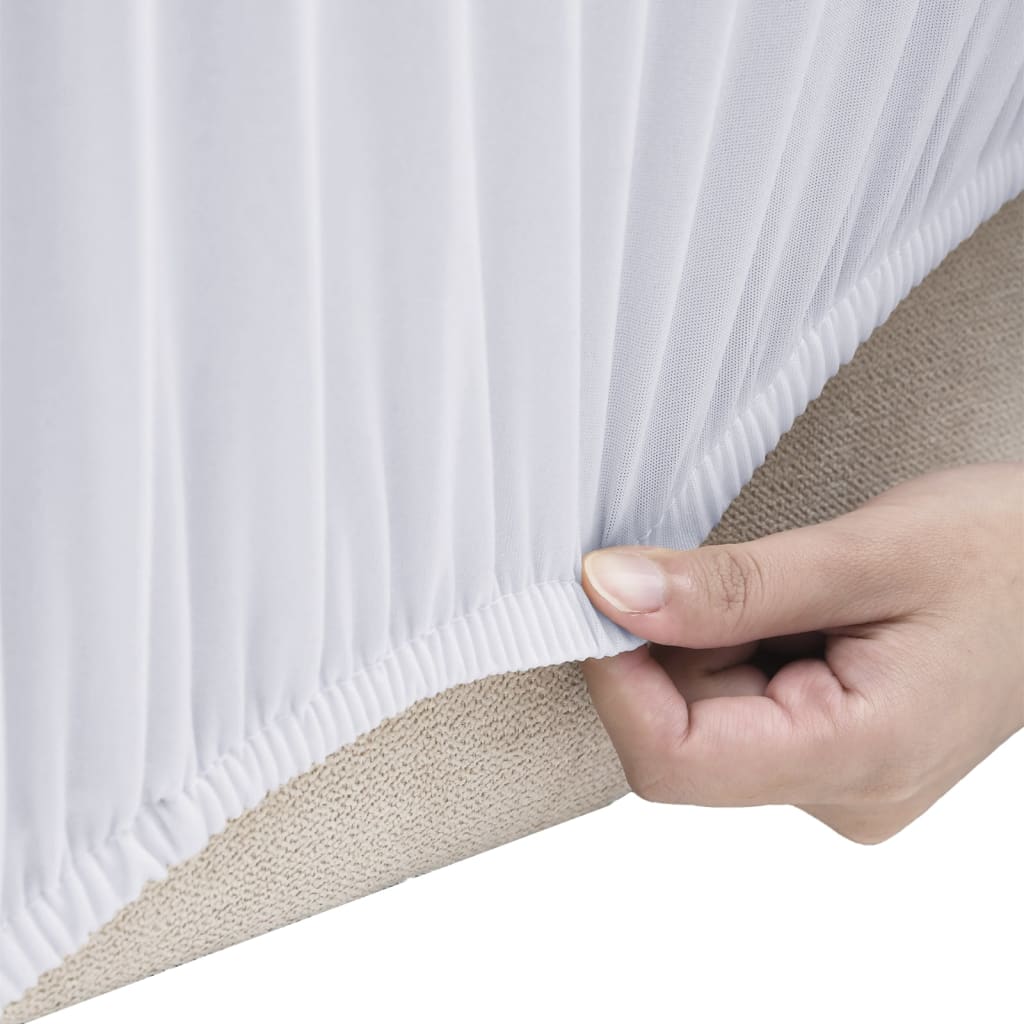 vidaXL Funda elástica para sillón de 2 plazas poliéster jersey blanca