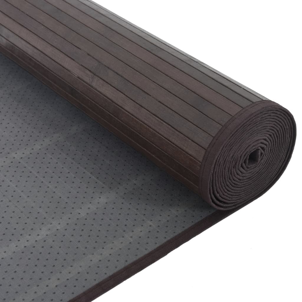 vidaXL Alfombra rectangular bambú marrón oscuro 80x100 cm