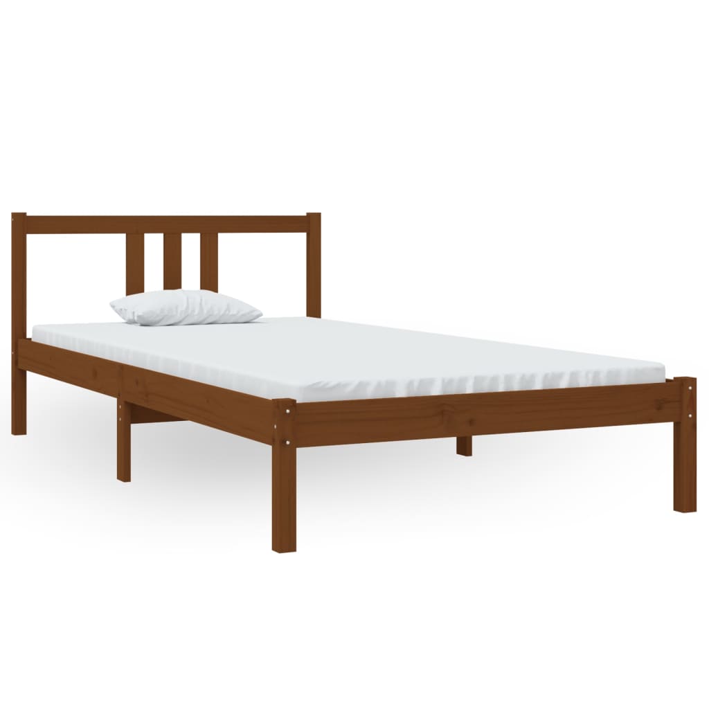 vidaXL Estructura de cama madera maciza marrón miel 100x200 cm