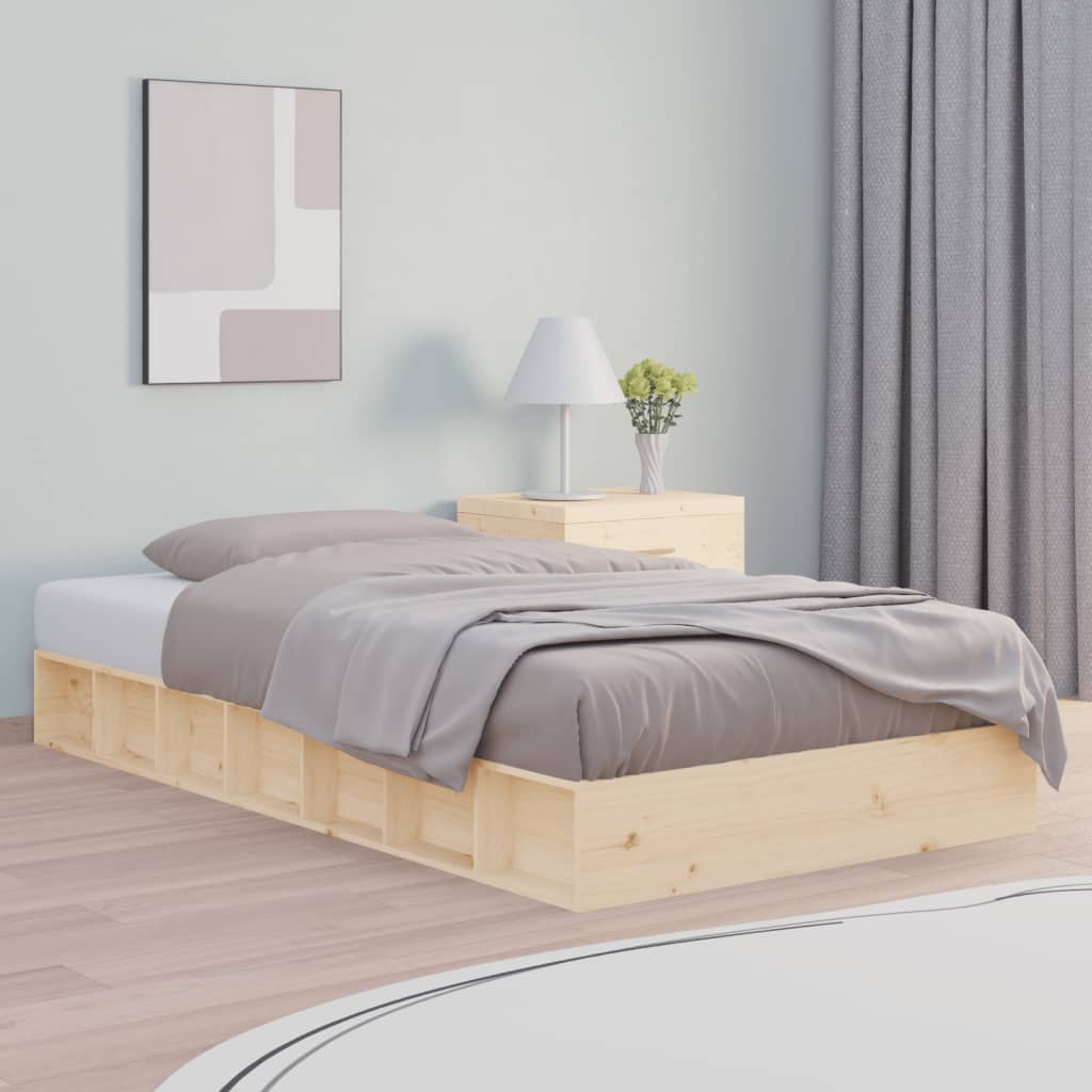 vidaXL Estructura de cama doble pequeña de madera maciza 120x190 cm