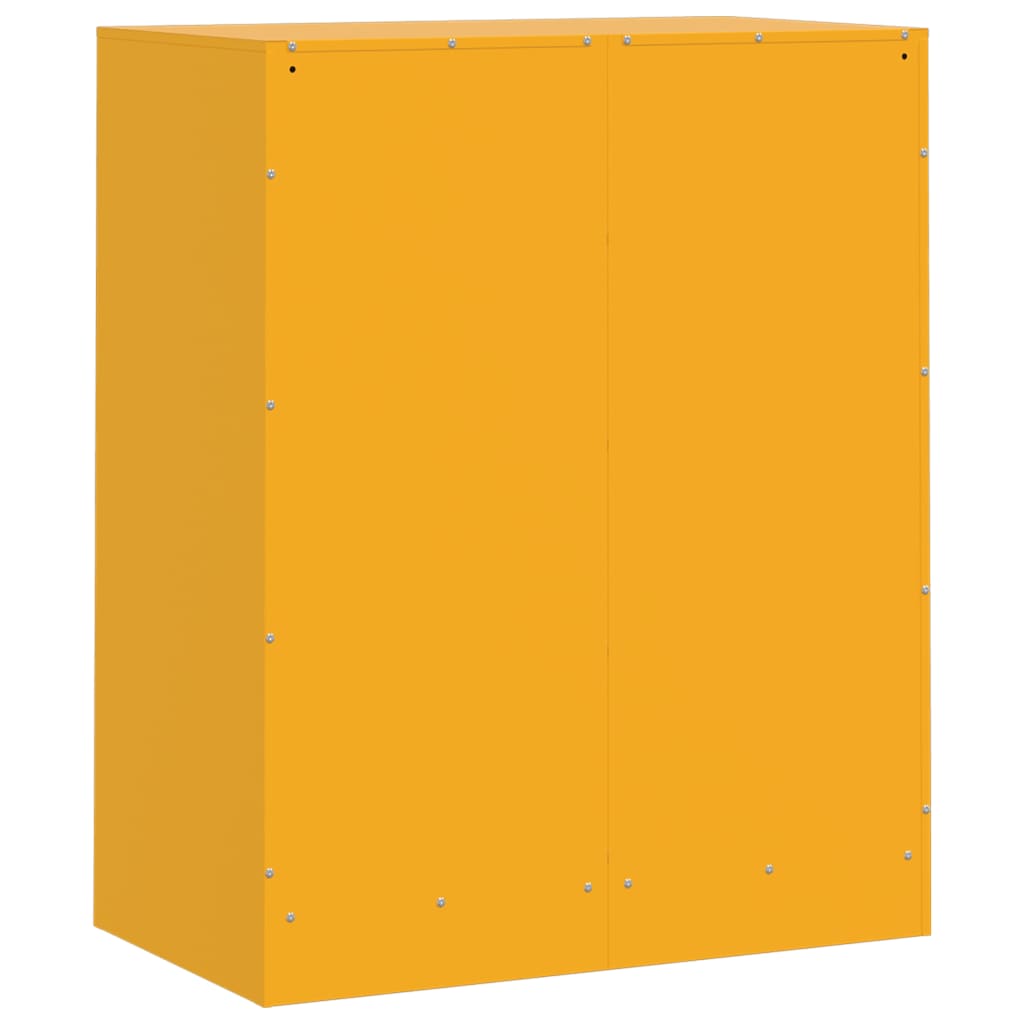 vidaXL Aparador de acero amarillo mostaza 67x39x83 cm