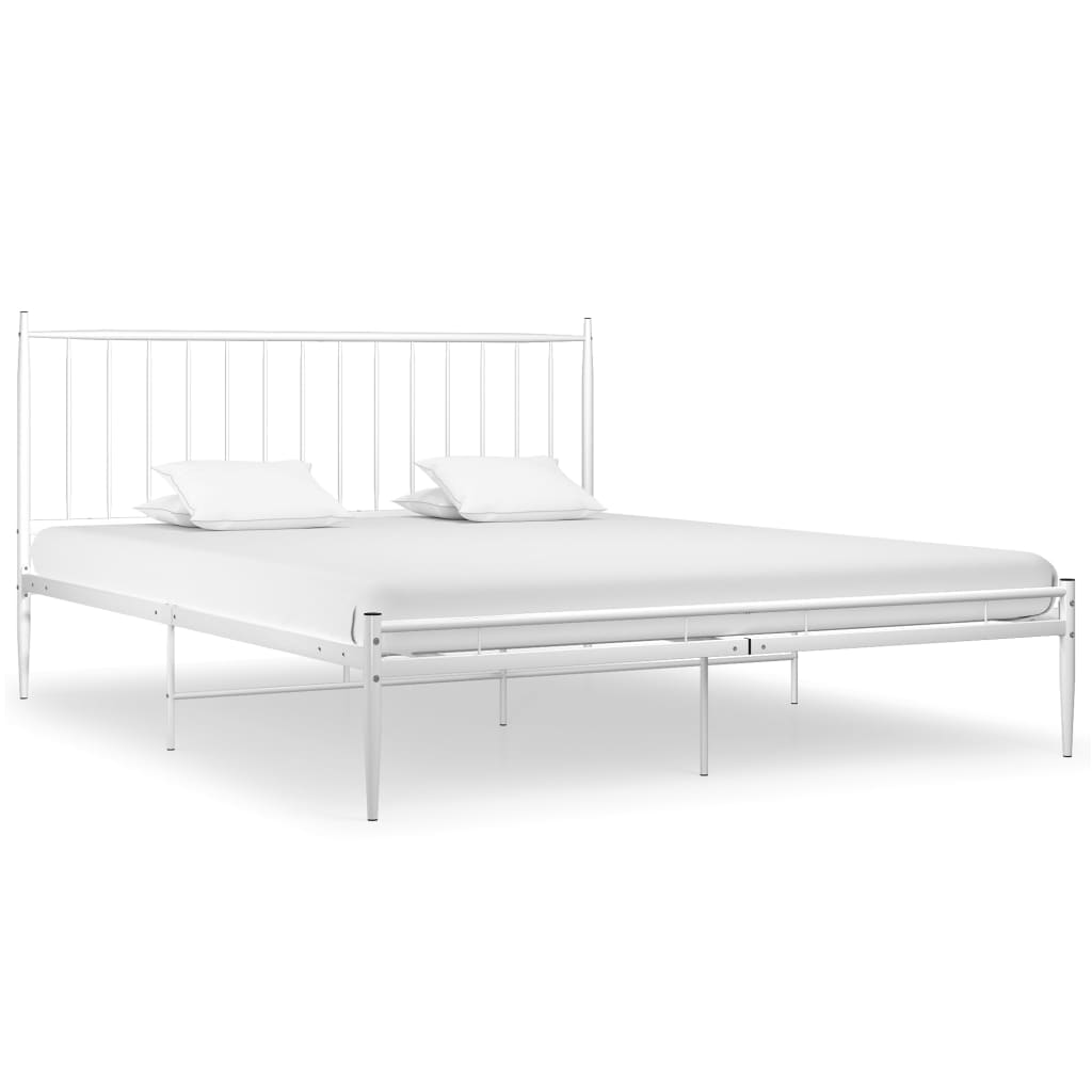 vidaXL Estructura de cama sin colchón metal blanco 180x200 cm