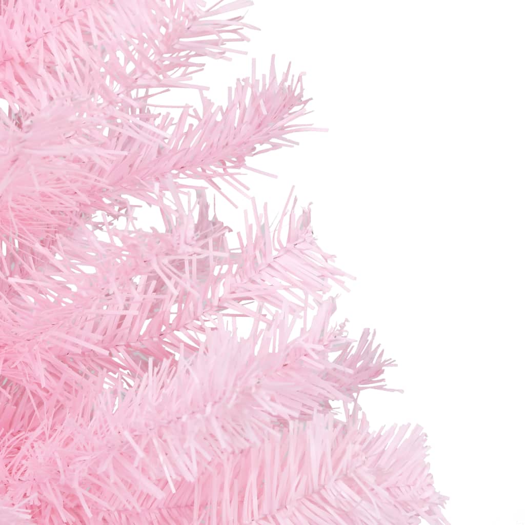 vidaXL Árbol de Navidad preiluminado con luces y bolas rosa 150 cm