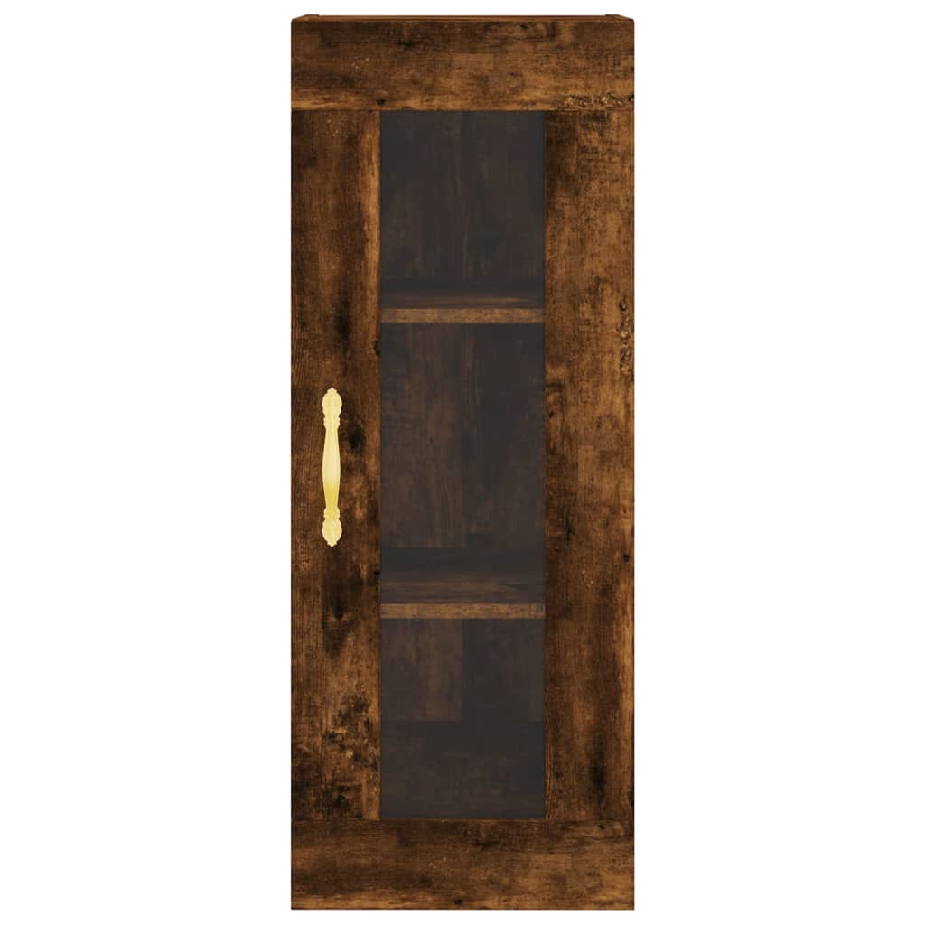 vidaXL Aparador de madera contrachapada roble ahumado 34,5x34x180 cm