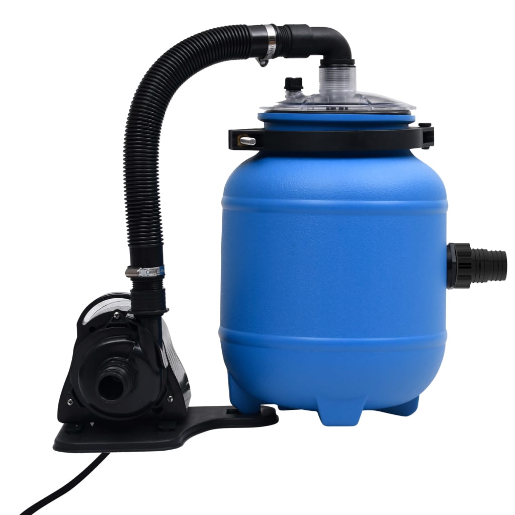 vidaXL Bomba de filtro de piscina negra y azul 4 m³/h