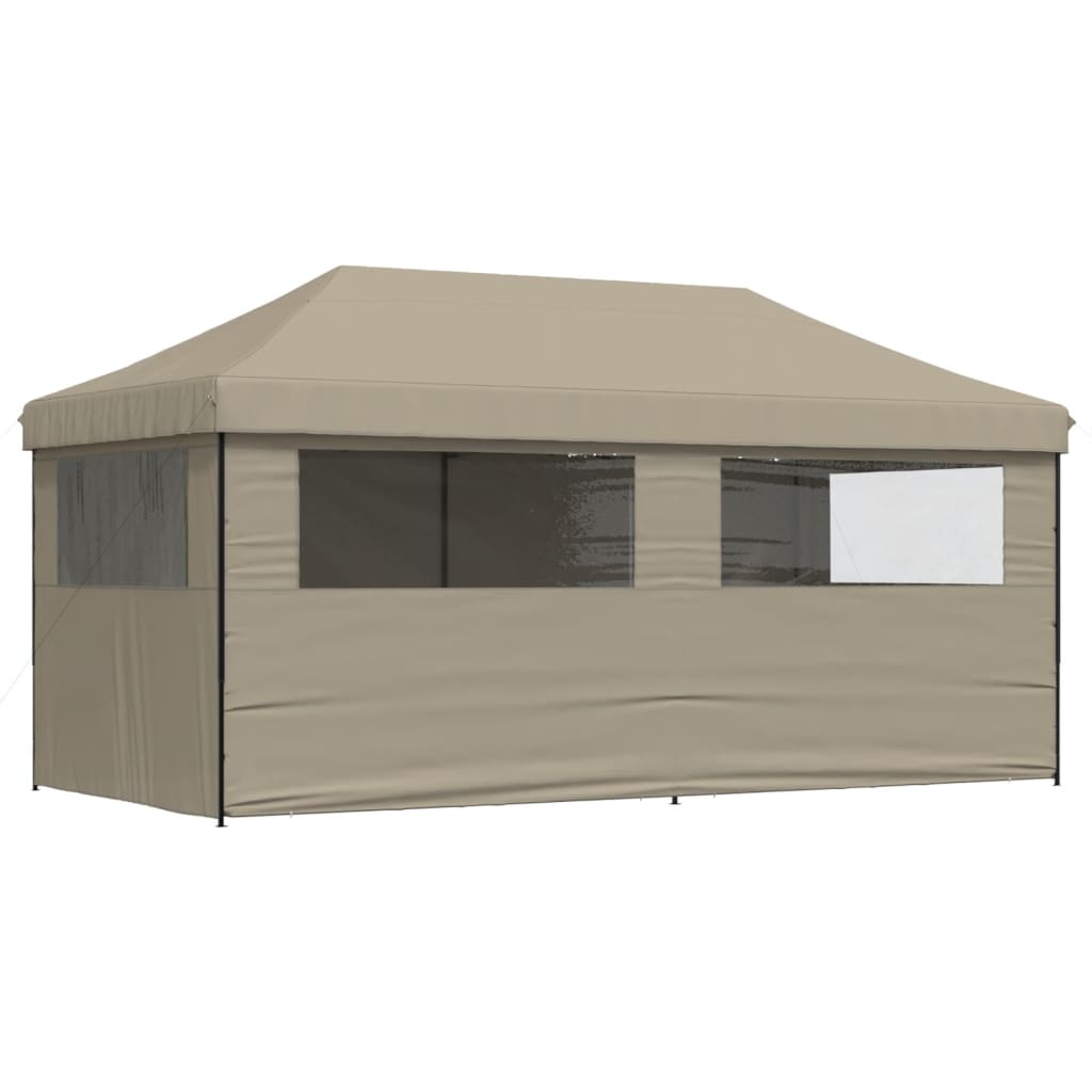 vidaXL Tienda de fiesta plegable Pop-Up con 4 paredes laterales taupe